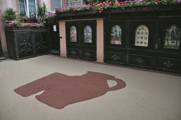 Farbiger Asphalt CreaPhalt als Intarsie